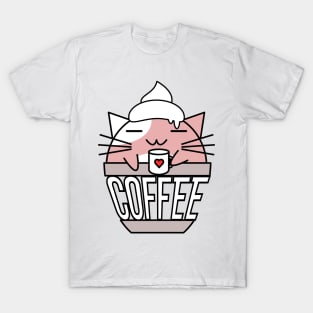 Meowcha in cup pink T-Shirt